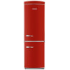 SEVERIN Réfrigérateur Congélateur combiné Total NoFrost, Pose libre, Largeur 60 cm, 315 L, Classe E, Veggibox inclus, Rétro, Rou