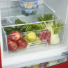 SEVERIN Réfrigérateur Congélateur combiné Total NoFrost, Pose libre, Largeur 60 cm, 315 L, Classe E, Veggibox inclus, Rétro, Rou