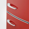 SEVERIN Réfrigérateur Congélateur combiné Total NoFrost, Pose libre, Largeur 60 cm, 315 L, Classe E, Veggibox inclus, Rétro, Rou