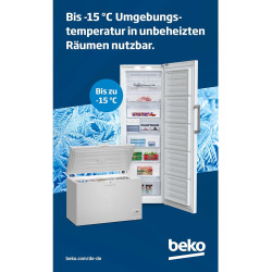 Beko RFNE448E45W Congélateur 404 L Volume net No Frost Fonction Congélation Rapide Ecran Multifonction 6 Tiroirs + 2 Compartimen