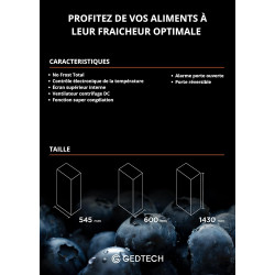 GEDTECH Congélateur armoire 179L GCO179NFWH - No Frost - Blanc