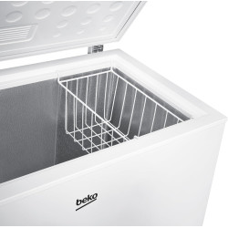 Beko CF200CWN Congélateur, 198 L, 1 panier de congélation, fonction congélation rapide, roulettes de transport, système d'affich