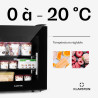 KLARSTEIN IceAge - Congélateur avec façade vitrée, thermostat à 5 niveaux, 0 à -20°C, pieds réglables en hauteur, boîtier en aci