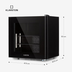KLARSTEIN IceAge - Congélateur avec façade vitrée, thermostat à 5 niveaux, 0 à -20°C, pieds réglables en hauteur, boîtier en aci