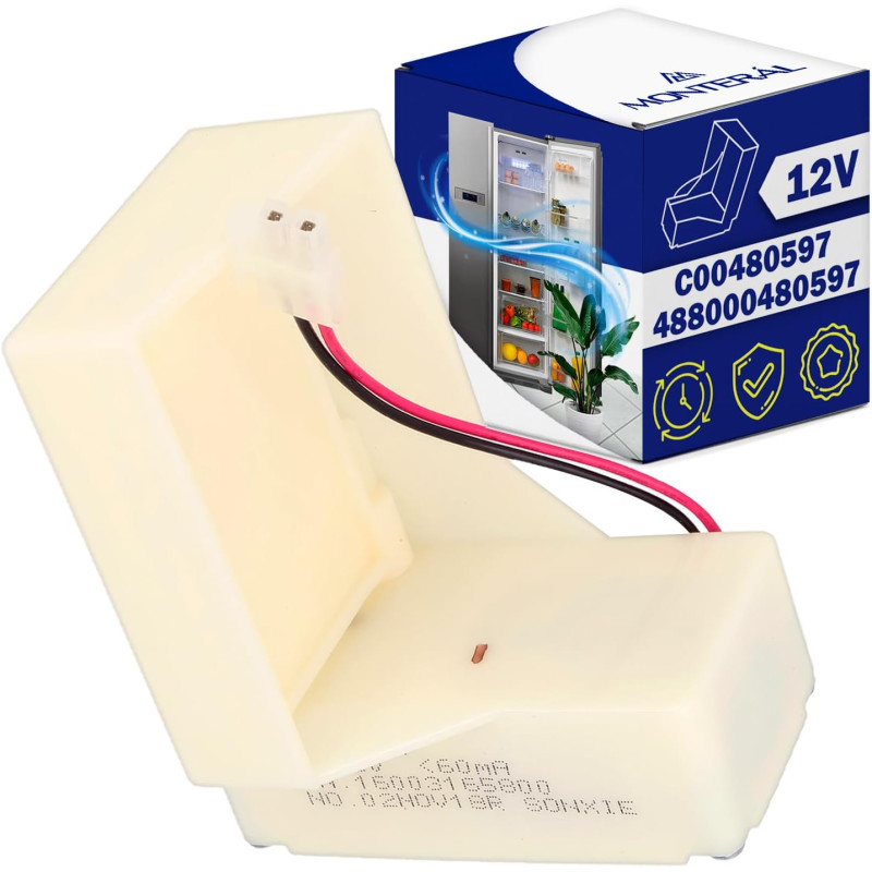Clapet D'air pour Frigo Congelateur DC12V avec Code Original C00480597 488000480597 pour Whirlpool pour Indesit - Garantie de 10