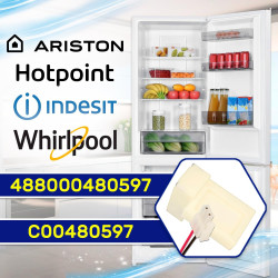 Clapet D'air pour Frigo Congelateur DC12V avec Code Original C00480597 488000480597 pour Whirlpool pour Indesit - Garantie de 10