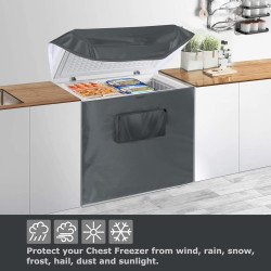 Housse de Protection Imperméable 420D pour Congélateur Coffre, Couverture avec Ouverture Supérieure à Rabat et Poche - Protectio