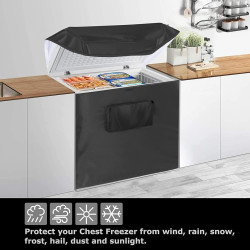 Housse de Protection Imperméable 420D pour Congélateur Coffre, Couverture avec Ouverture Supérieure à Rabat et Poche - Protectio