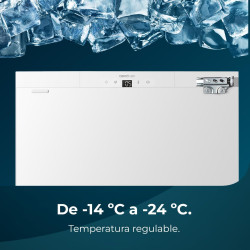 Cecotec mini congélateur intégrable de 101 l bolero coolmarket tf bi 101 blanc e. écran tactile, fast freezing, porte réversible
