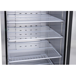 METRO Professional Congélateur GFR6600S, 380 L, refroidissement par air, 480 W, avec serrure, 5 étagères réglables, argenté
