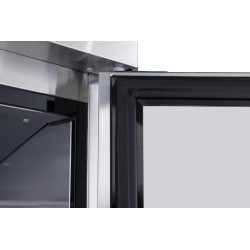 METRO Professional Congélateur GFR6600S, 380 L, refroidissement par air, 480 W, avec serrure, 5 étagères réglables, argenté