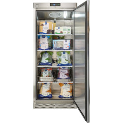 METRO Professional Congélateur GFR6600S, 380 L, refroidissement par air, 480 W, avec serrure, 5 étagères réglables, argenté