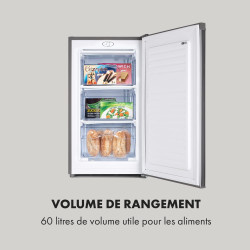 Klarstein Mini Congelateur Armoire, pour la Chambre et la Maison, 64L, Taille avec Etagère, Econome en Energie, Appareil à glaço