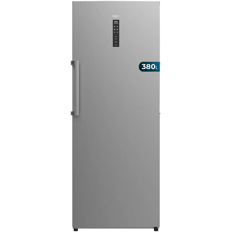 Cecotec Congélateur vertical Bolero CoolMarket UF 380 inox D. 1950W, grande capacité XL de 380L, classe D, inverter plus, Total 