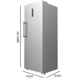 Cecotec Congélateur vertical Bolero CoolMarket UF 380 inox D. 1950W, grande capacité XL de 380L, classe D, inverter plus, Total 