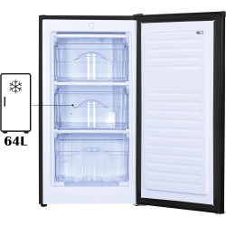PRIMO PR150DV Congélateur Table Top - 64L - Pose Libre - Classe D - Noir