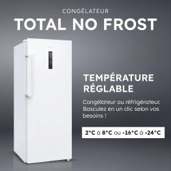 HAIER - Congélateur Armoire Connecté - 1 Porte - Classe Énergétique E - Technologie Total No Frost - Blanc - 226 Litres - 153,5 
