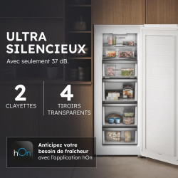 HAIER - Congélateur Armoire Connecté - 1 Porte - Classe Énergétique E - Technologie Total No Frost - Blanc - 226 Litres - 153,5 