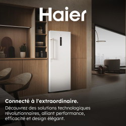 HAIER - Congélateur Armoire Connecté - 1 Porte - Classe Énergétique E - Technologie Total No Frost - Blanc - 226 Litres - 153,5 