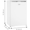 Beko FSE1175N b300 - Congélateur de table - Volume utile 95 l - MinFrost - Butée de porte interchangeable - 37 dB (A) - Blanc