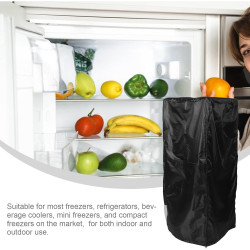 STOBAZA Housse pour Réfrigérateur Vertical en Tissu Oxford Noir, Protection Anti-poussière et Imperméable, Installation Facile p