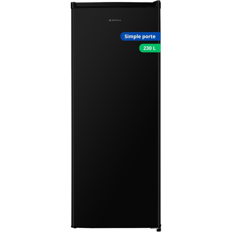 Gedtech refrigerateur simple porte gsp230bl noir - capacité 230l - classe e