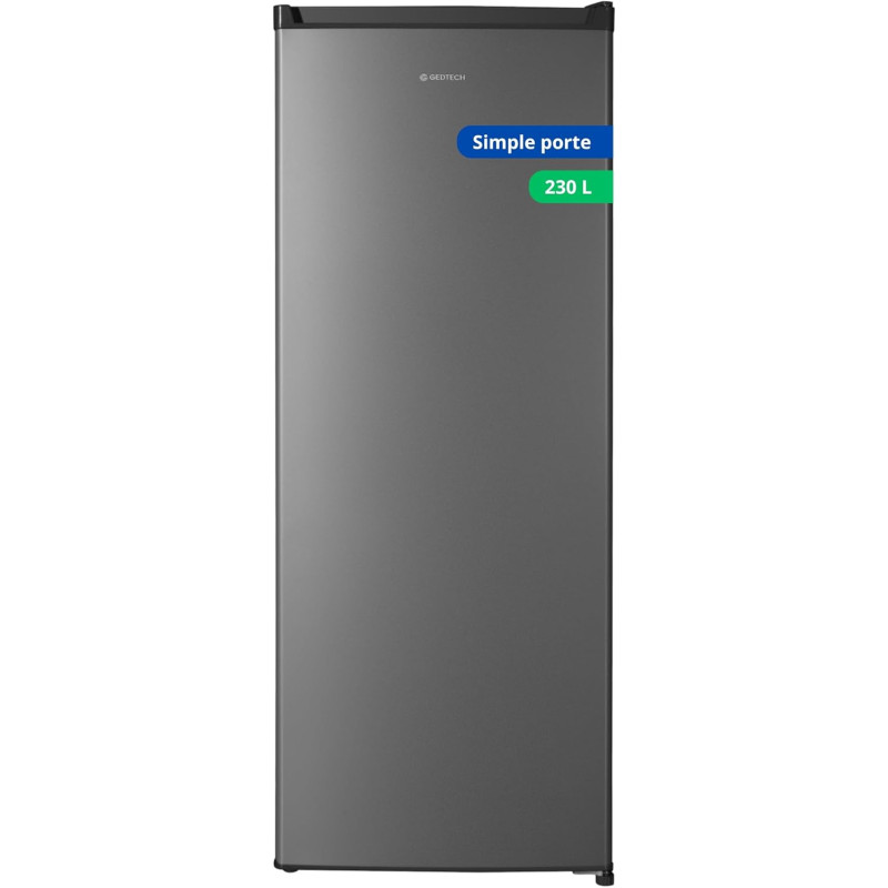 Gedtech refrigerateur simple porte gsp230sl argent - capacité 230l - classe e