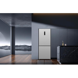 GEDTECH Réfrigérateur combiné GCB417NFIX 417L Grande largeur 70cm - congélateur bas - No Frost - Inox