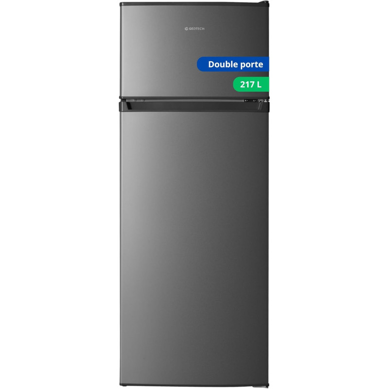 Gedtech refrigerateur congelateur haut - ge217dpsl argent - capacité 217l - classe e