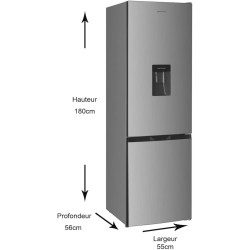 Gedtech refrigerateur combiné - congélateur bas - gcb262sl argent - capacité 262l - classe e