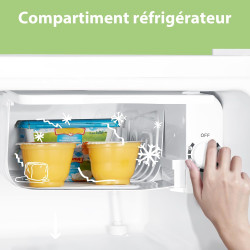 Comfee' RCD50WH2(E) Mini Réfrigérateur/Glacière 43L avec Compartiment Congélateur/Petit Réfrigérateur pour Chambre et Bureau/Ref