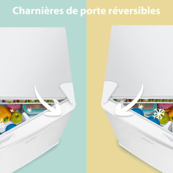 Comfee' RCD50WH2(E) Mini Réfrigérateur/Glacière 43L avec Compartiment Congélateur/Petit Réfrigérateur pour Chambre et Bureau/Ref
