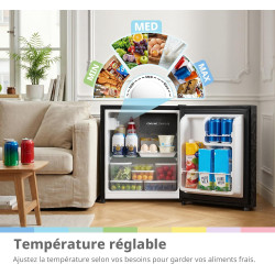 COMFEE' RCD48BF2EUY(E) Mini Réfrigérateur/Glacière 43L avec Compartiment Congélateur/Petit Réfrigérateur pour Chambre et Bureau/