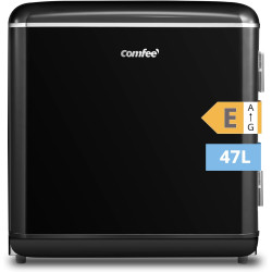 Comfee' RCD50BL2EURT(E) Mini Réfrigérateur Monoporte, 47L, Design Rétro, avec Compartiment Réfrigérant, Thermostats Réglables, F