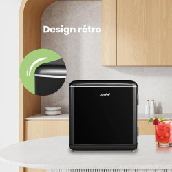 Comfee' RCD50BL2EURT(E) Mini Réfrigérateur Monoporte, 47L, Design Rétro, avec Compartiment Réfrigérant, Thermostats Réglables, F