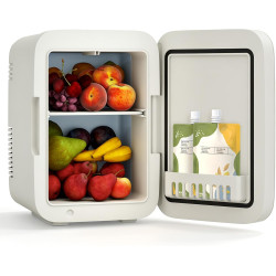 Yourlite mini frigo de chambre 4l,mini réfrigérateur portable,fonction chaud froid,silencieux,étagères réglables,ac/dc,12v 240v,