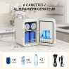 Yourlite mini frigo de chambre 4l,mini réfrigérateur portable,fonction chaud froid,silencieux,étagères réglables,ac/dc,12v 240v,
