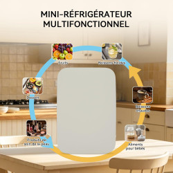 Yourlite mini frigo de chambre 4l,mini réfrigérateur portable,fonction chaud froid,silencieux,étagères réglables,ac/dc,12v 240v,