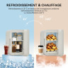 Yourlite mini frigo de chambre 4l,mini réfrigérateur portable,fonction chaud froid,silencieux,étagères réglables,ac/dc,12v 240v,