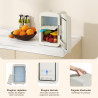 Yourlite mini frigo de chambre 4l,mini réfrigérateur portable,fonction chaud froid,silencieux,étagères réglables,ac/dc,12v 240v,