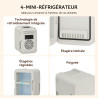Yourlite mini frigo de chambre 4l,mini réfrigérateur portable,fonction chaud froid,silencieux,étagères réglables,ac/dc,12v 240v,