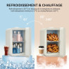 Yourlite mini frigo de chambre 8l,mini réfrigérateur portable,fonction chaud froid,silencieux,étagères réglables,ac/dc,12v 240v,