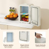 Yourlite mini frigo de chambre 8l,mini réfrigérateur portable,fonction chaud froid,silencieux,étagères réglables,ac/dc,12v 240v,