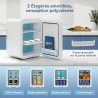 YOURLITE Mini Frigo de Chambre 20L,Mini Réfrigérateur Portable,Fonction Chaud Froid,Silencieux,Étagères Réglables,AC/DC,12V 240V