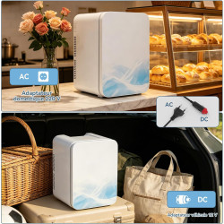 YOURLITE Mini Frigo de Chambre 20L,Mini Réfrigérateur Portable,Fonction Chaud Froid,Silencieux,Étagères Réglables,AC/DC,12V 240V
