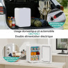 YOURLITE Mini Frigo de Chambre 20L,Mini Réfrigérateur Portable,Fonction Chaud Froid,Silencieux,Étagères Réglables,AC/DC,12V 240V