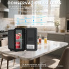 Enventor Mini Frigo 6 litres/8 canettes, alimentation CA + 12V CC, glacière et réchaud, portables petit réfrigérateur pour chamb