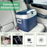 BINGI Glacière Electrique Voiture 22L Silencieuse (≤45dB) Réfrigérateur de Voiture à Compression -18°C à +15°C, 12V/24V/220V, Po