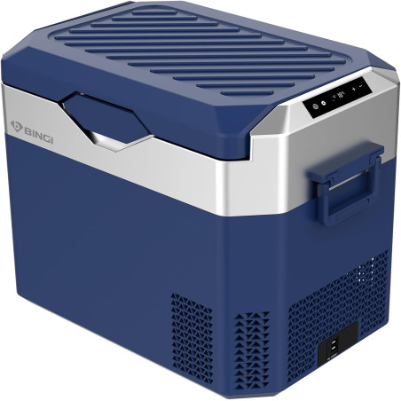 BINGI Glacière Electrique Voiture 30L Silencieuse (≤45dB) Réfrigérateur de Voiture à Compression -18°C à +15°C, 12V/24V/220V, Po