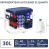 BINGI Glacière Electrique Voiture 30L Silencieuse (≤45dB) Réfrigérateur de Voiture à Compression -18°C à +15°C, 12V/24V/220V, Po